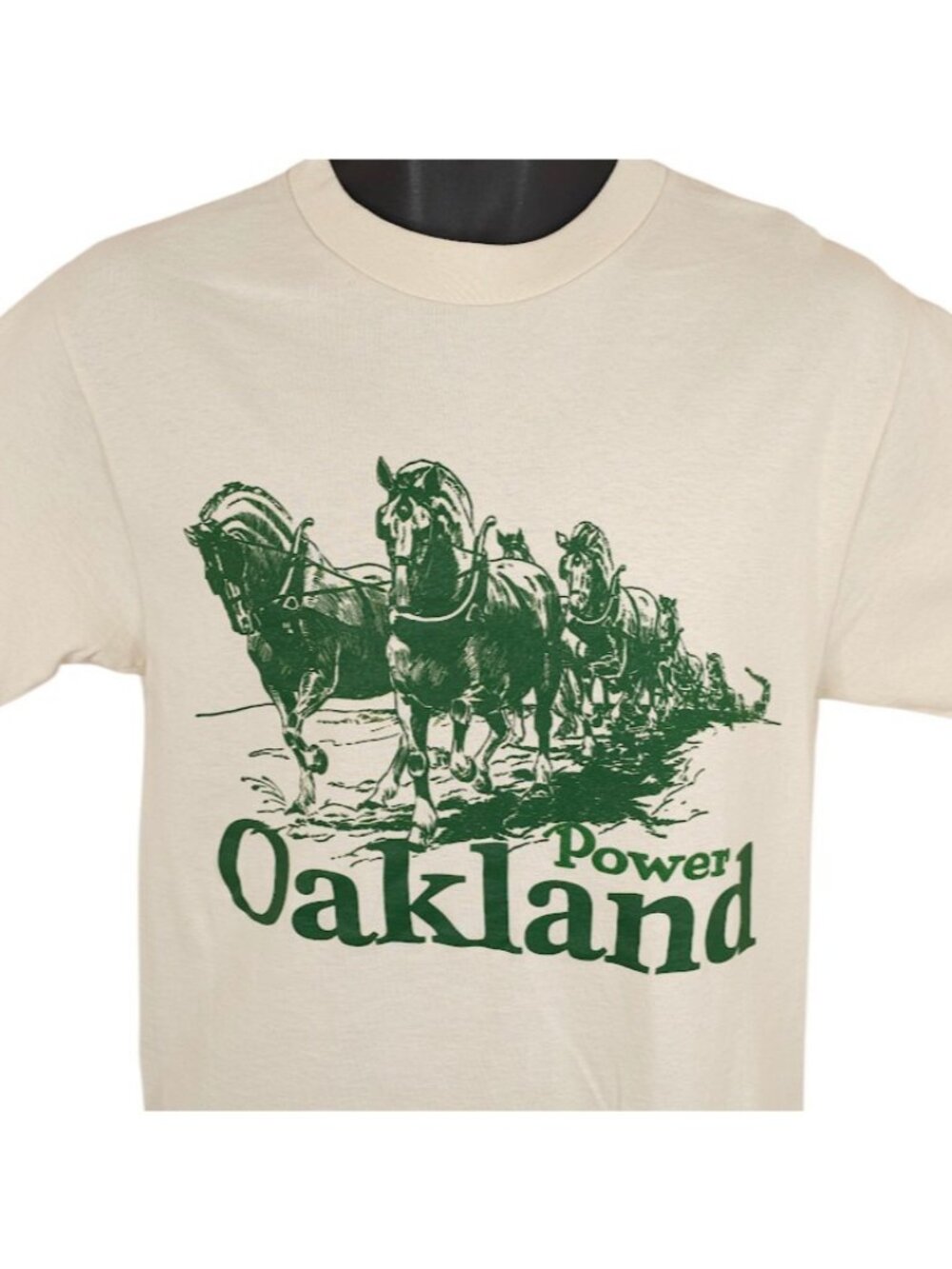 Oakland T Shirt Mens Size Small Cream Horse Power Retro Advertising NEW